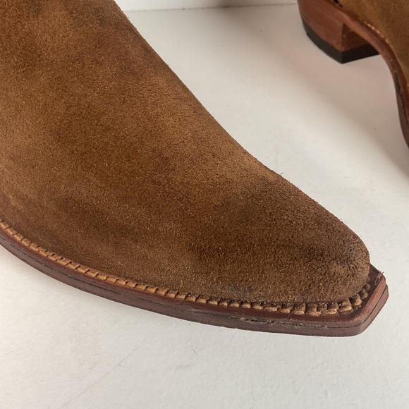 1960s Rodeo Suede Cowboy Boots 11.5 D Rough Out USA Made - Picture 10 of 16